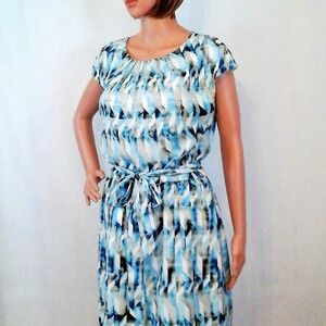 Guess Chevron Belted Chevron Shift Dress Size 8